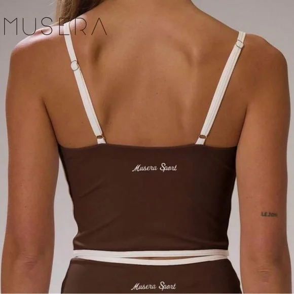 NWT Musera Brown Activewear Crop Top - Picture 5 of 8